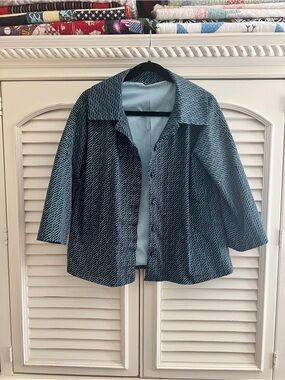 Marimekko Blue Patterned Boxy Jacket